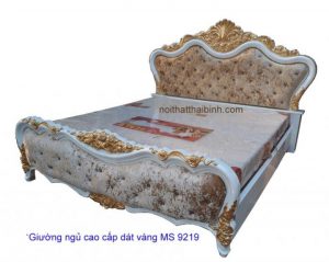 Giường ngủ cao cấp dát vàng 9219