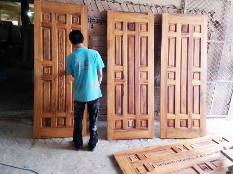 Xưởng mộc cửa gỗ tủ bếp đơn giản