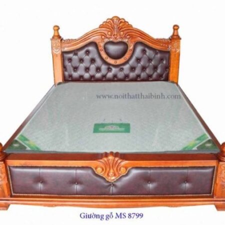 Giường gỗ căm xe MS : 8799  Giá 1m8 = 32.000.000