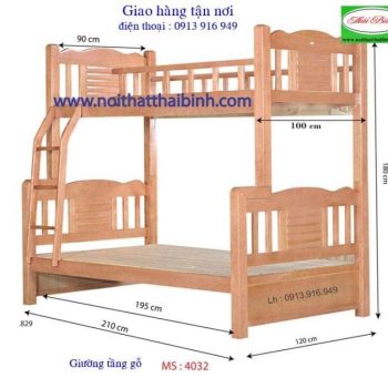 Giường tầng gỗ tự nhiên