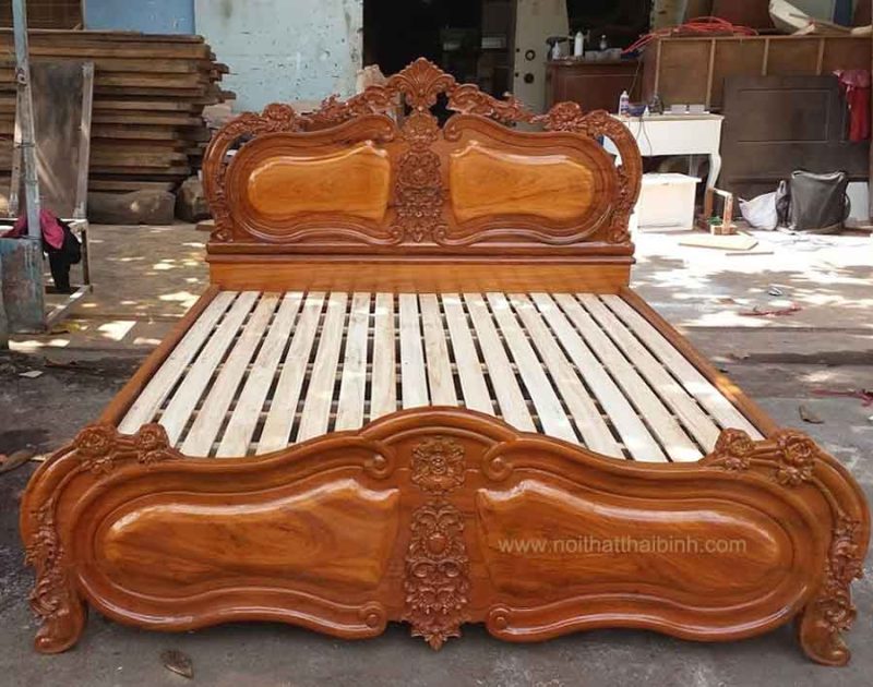 Giường gỗ căm xe giá rẻ tphcm