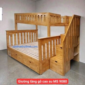Giường tầng gỗ cao su tự nhiên