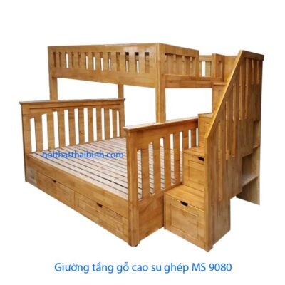 Giường tầng gỗ cao su MS 9080 giường tầng gỗ 9080 1