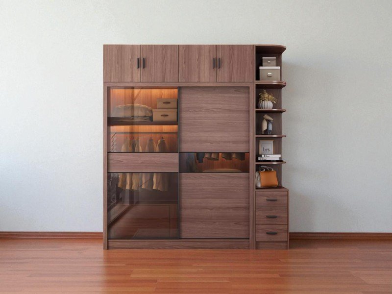Mẫu tủ áo đẹp hiện đại bằng gỗ công nghiệp cho phòng ngủ
