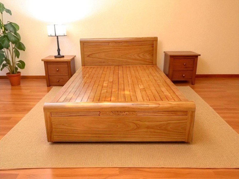 Giường cao cấp gỗ hương đá tự nhiên kiểu tân cổ điển cho phòng ngủ