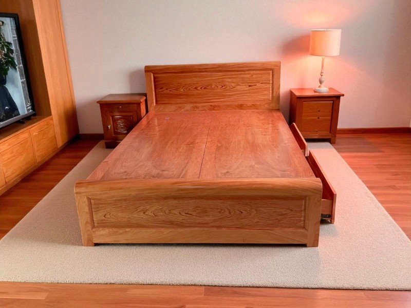 Giường gỗ tự nhiên cao cấp