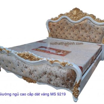 Giường ngủ cao cấp dát vàng 9219