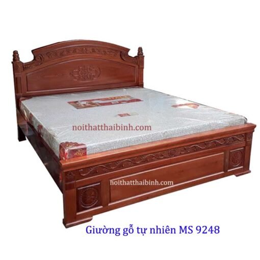 Giường gỗ tự nhiên MS 9248 Giá bán = 14.500.000 đ - Tặng 1 tấm nệm cao su non American - Ảnh 2