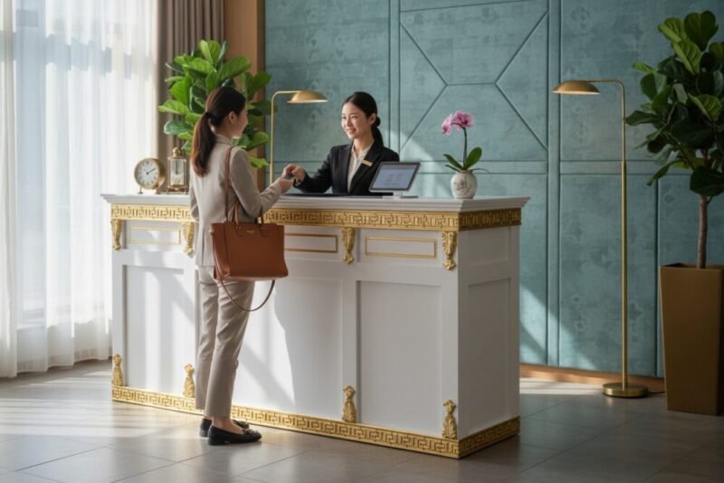 BÀN TIẾP TÂN ĐẸP - CHÌA KHÓA TẠO ẤN TƯỢNG CHUYÊN NGHIỆP BÀN TIẾP TÂN ĐẸP