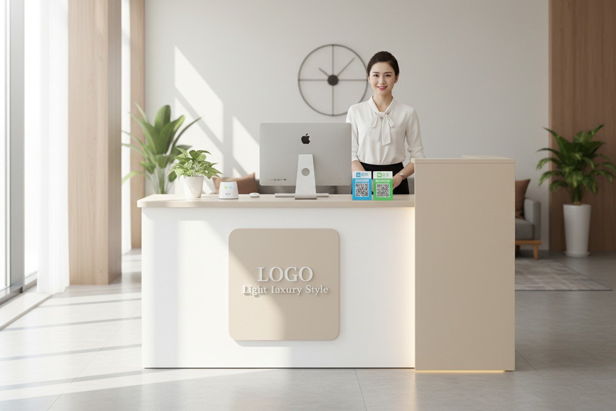 Bàn Lễ Tân Tính Tiền - Giải Pháp Hoàn Hảo Cho Không Gian Kinh Doanh Hiện Đại 22 Bàn lễ tân tính tiền gỗ công nghiệp MDF cao cấp