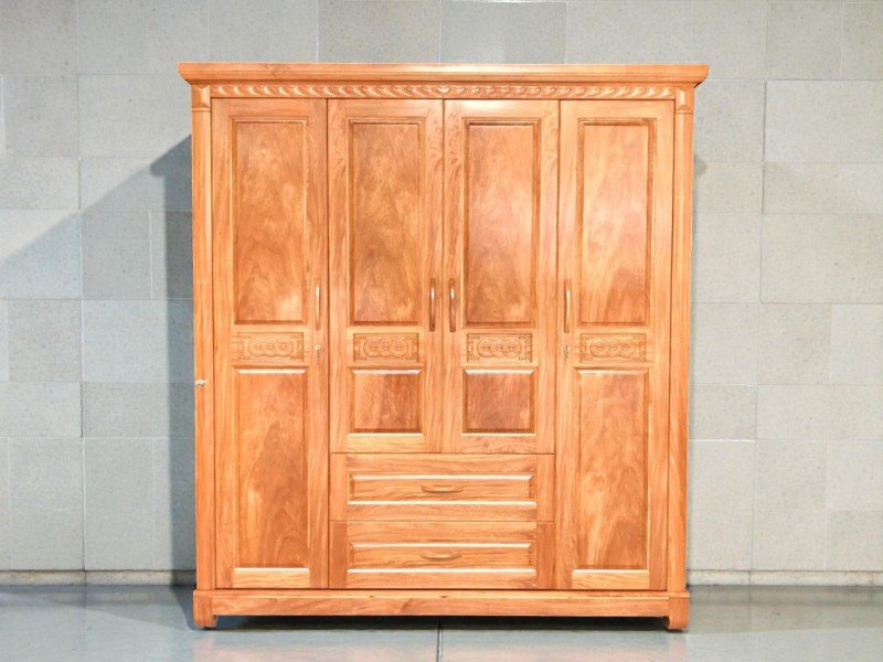 ủ quần áo bằng gỗ xoan đào 4 cánh đẹp hiện đại giá rẻ tại Thái Bình