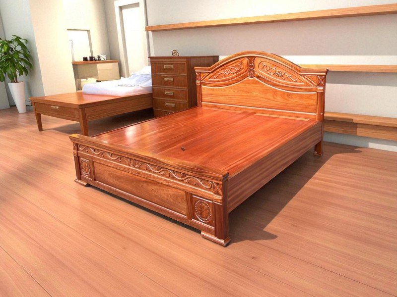 Mẫu Giường Gỗ Đẹp - Top 50+ Thiết Kế Sang Trọng Cho Phòng Ngủ 2025 14 Giường gỗ tự nhiên