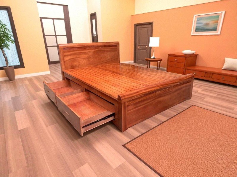 Mẫu Giường Gỗ Đẹp - Top 50+ Thiết Kế Sang Trọng Cho Phòng Ngủ 2025 23 Giường ngủ gỗ đẹp