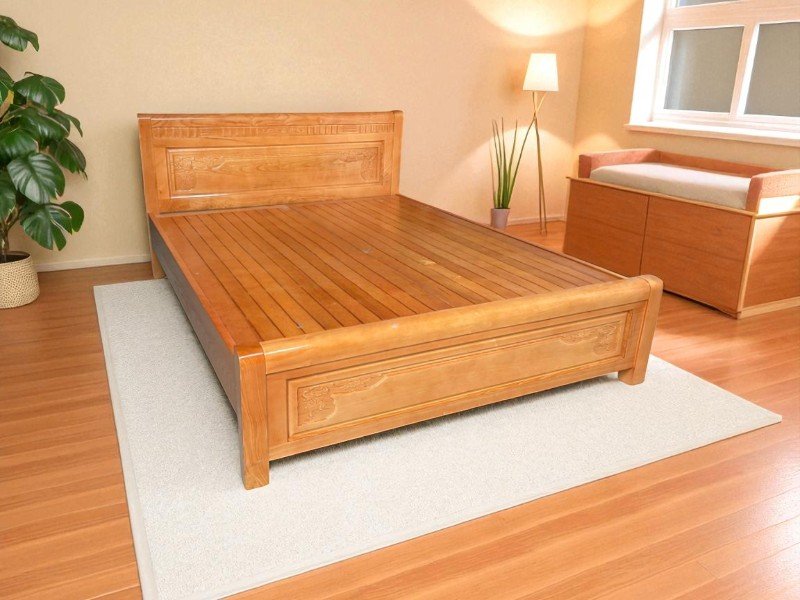 Giường gỗ tự nhiên