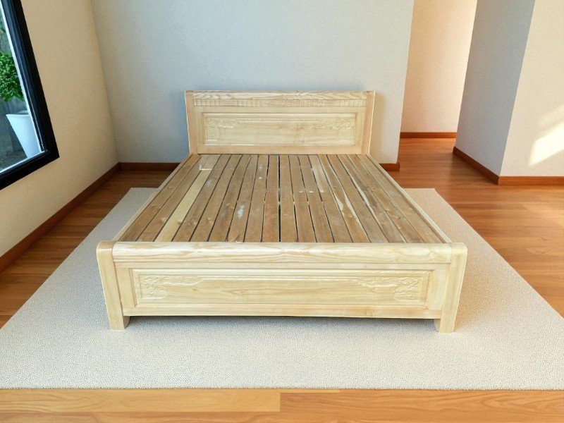 Giường gỗ tự nhiên