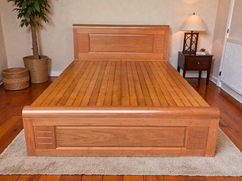 Giường gỗ tự nhiên giá rẻ