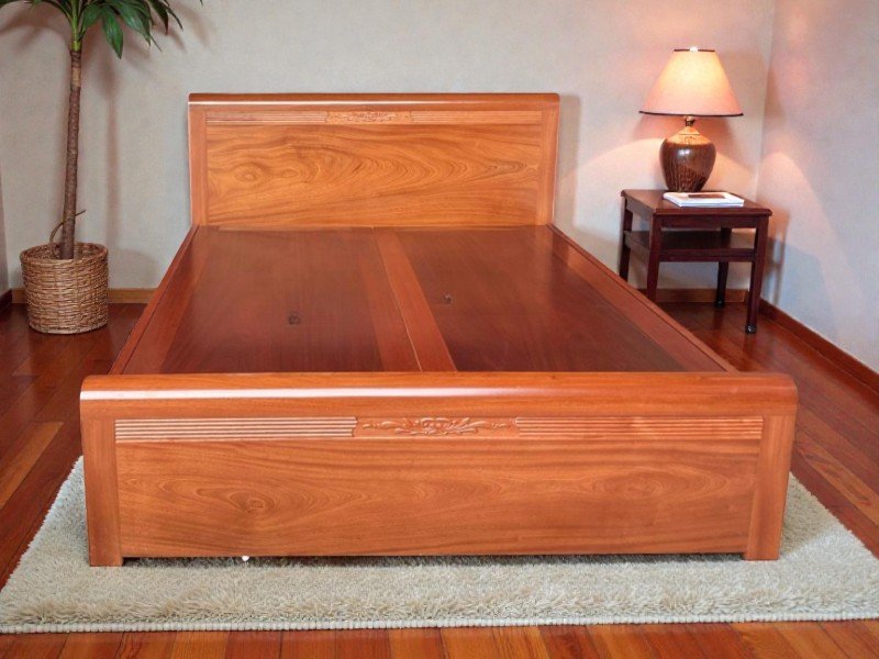 Giường gỗ tự nhiên giá rẻ