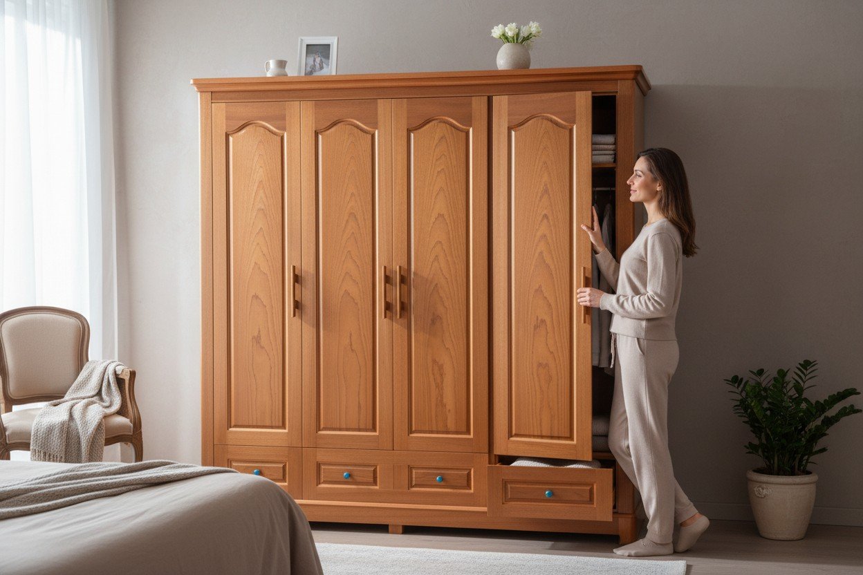 Bán Tủ Quần Áo Gỗ Cao Cấp - Giá Tốt Nhất TPHCM 2025 22 Mẫu tủ quần áo 4 cánh gỗ sồi đang bán chạy