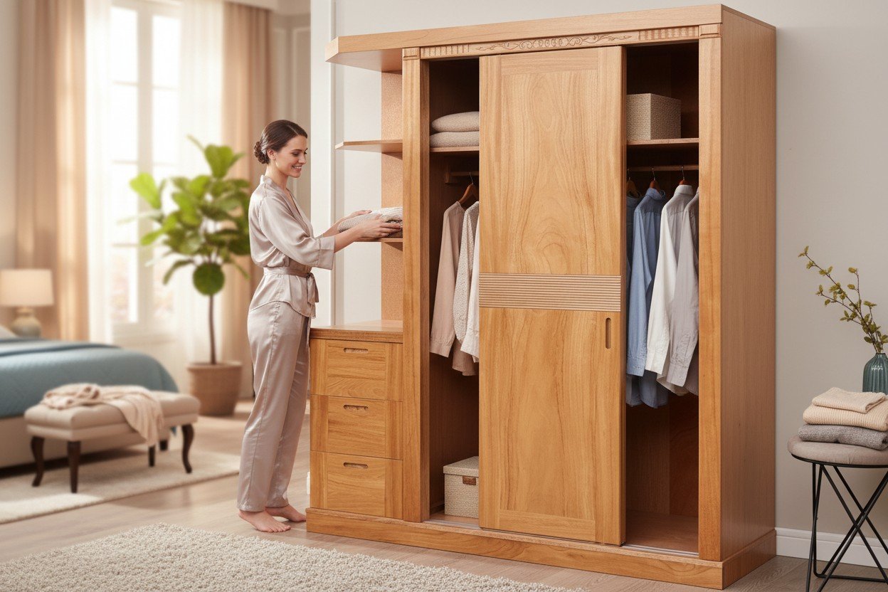 Bán Tủ Quần Áo Gỗ Cao Cấp - Giá Tốt Nhất TPHCM 2025 18 Bán tủ quần áo gỗ tự nhiên cao cấp tại TPHCM