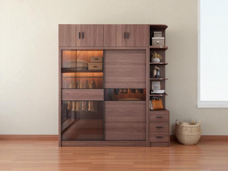 Tủ áo cao cấp đa năng kết hợp bàn trang điểm thông minh