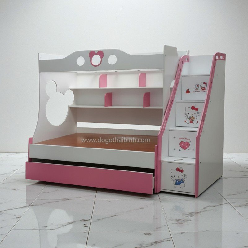 Giường tầng trẻ em đẹp gỗ công nghiệp lõi xanh chống ẩm