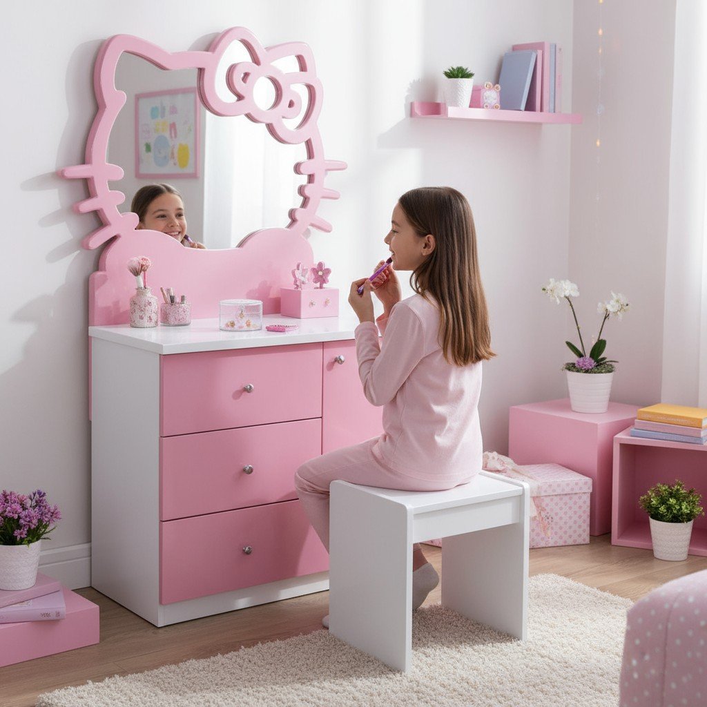 Bàn trang điểm Hello Kitty MS 9446 7 Bàn trang điểm dễ thương