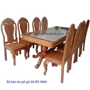 Bộ bàn ăn gỗ gõ đỏ