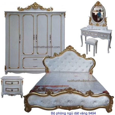 Nội thất phòng ngủ dát vàng MS 9494 Giá bộ = 49.500.000