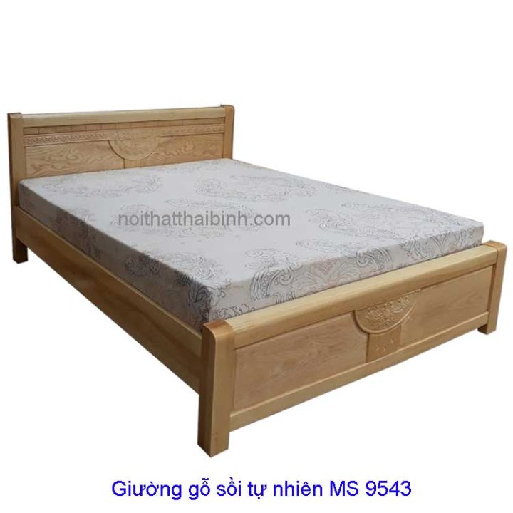 Giường ngủ gỗ sồi tự nhiên