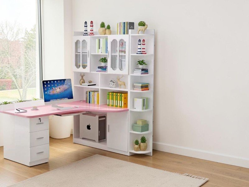 Bàn Học Cho Bé Có Giá Sách Đẹp Tiện Lợi Giá Tốt Tại TPHCM Bàn Học Cho Bé Kết Hợp Tủ Áo