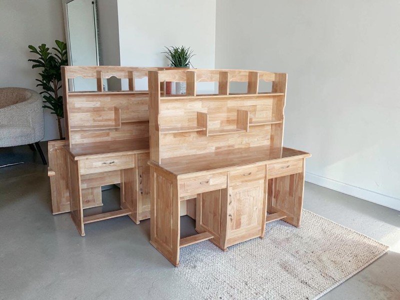 Bàn Học Cho Bé Có Giá Sách Đẹp Tiện Lợi Giá Tốt Tại TPHCM Bàn học chữ L có kệ sách bên hông cho bé lớn tại TPHCM