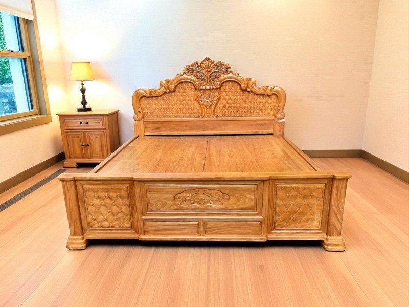 Giường ngủ bằng gỗ đẹp hiện đại cho phòng ngủ sang trọng