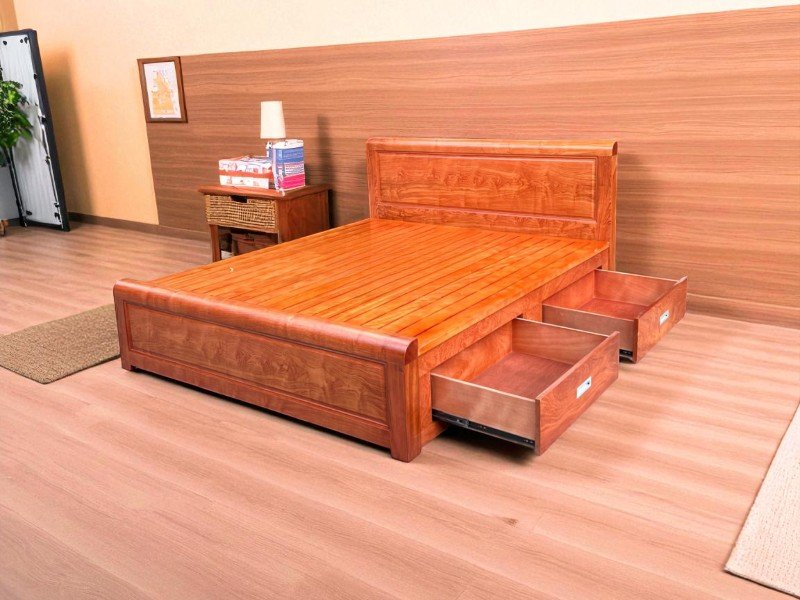 Giường ngủ bằng gỗ đẹp hiện đại cho phòng ngủ sang trọng