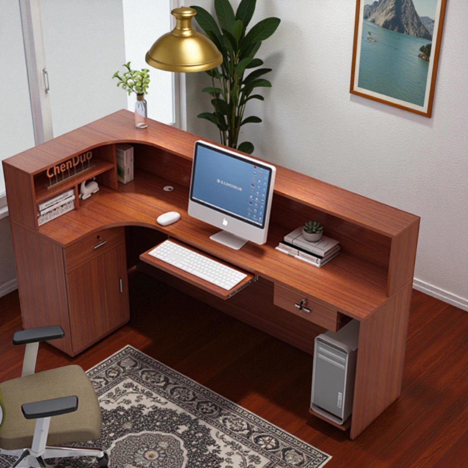 Quầy lễ tân gỗ