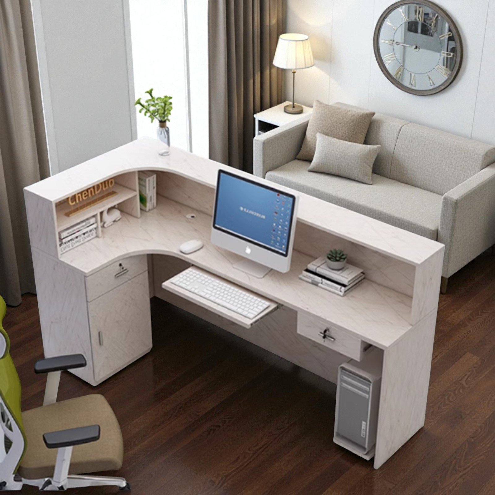 Quầy lễ tân gỗ