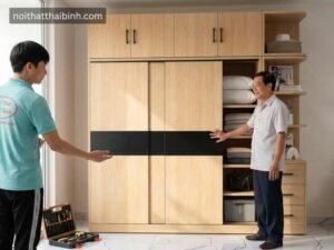 Tủ quần áo cánh trượt tại nhà khách