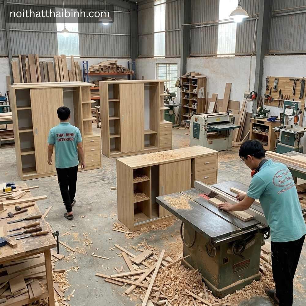 Nơi Bán Tủ Quần Áo Cánh Trượt Đẹp Uy Tín Tại TPHCM Tủ quần áo cửa lùa tại xưởng mộc Thái Bình