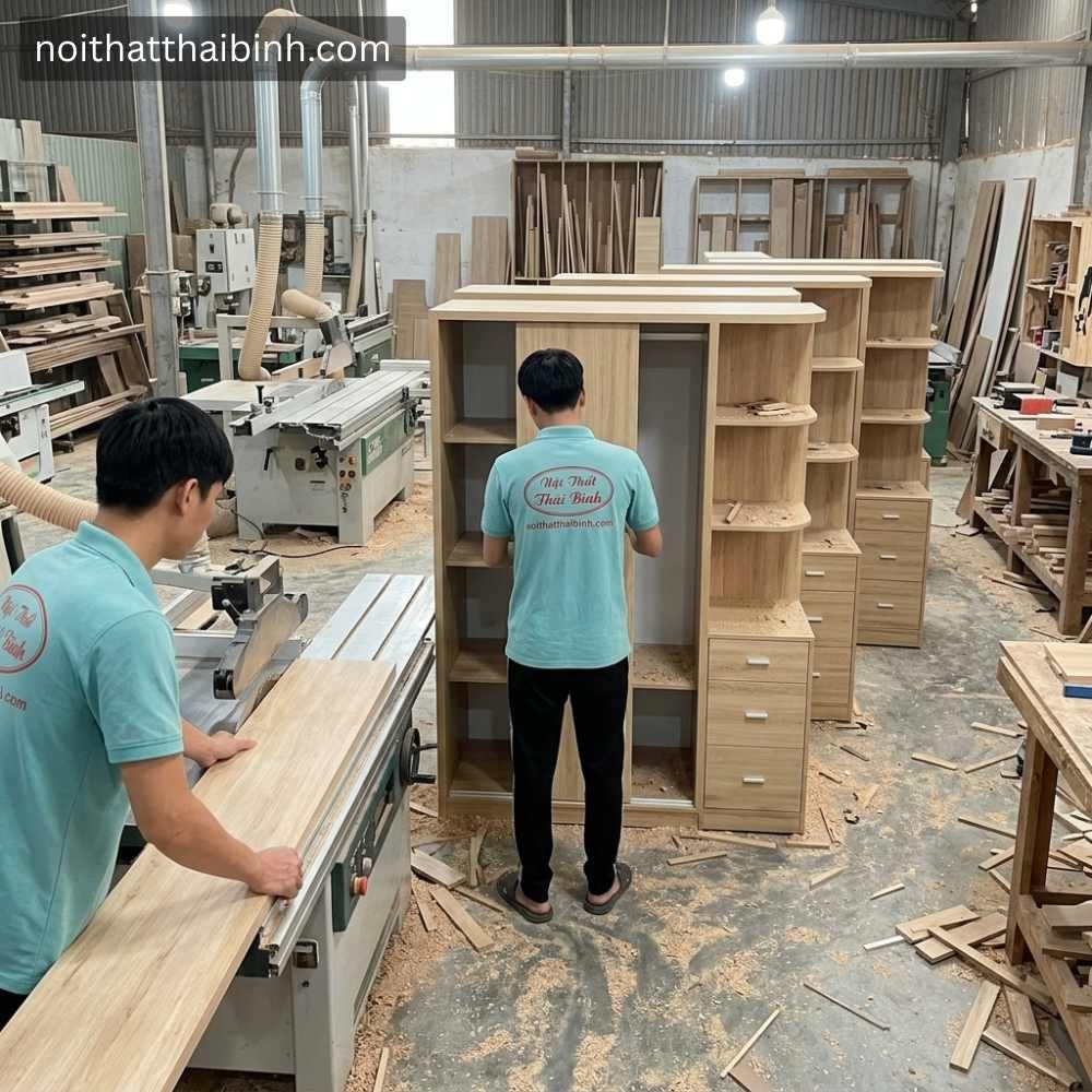 Nơi Bán Tủ Quần Áo Cánh Trượt Đẹp Uy Tín Tại TPHCM Tủ quần áo cửa lùa tại xưởng mộc Thái Bình