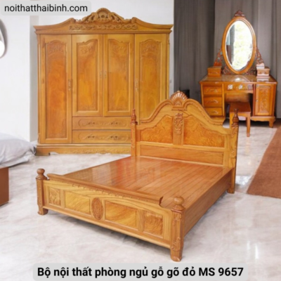 Bộ nội thất phòng ngủ gỗ gõ đỏ