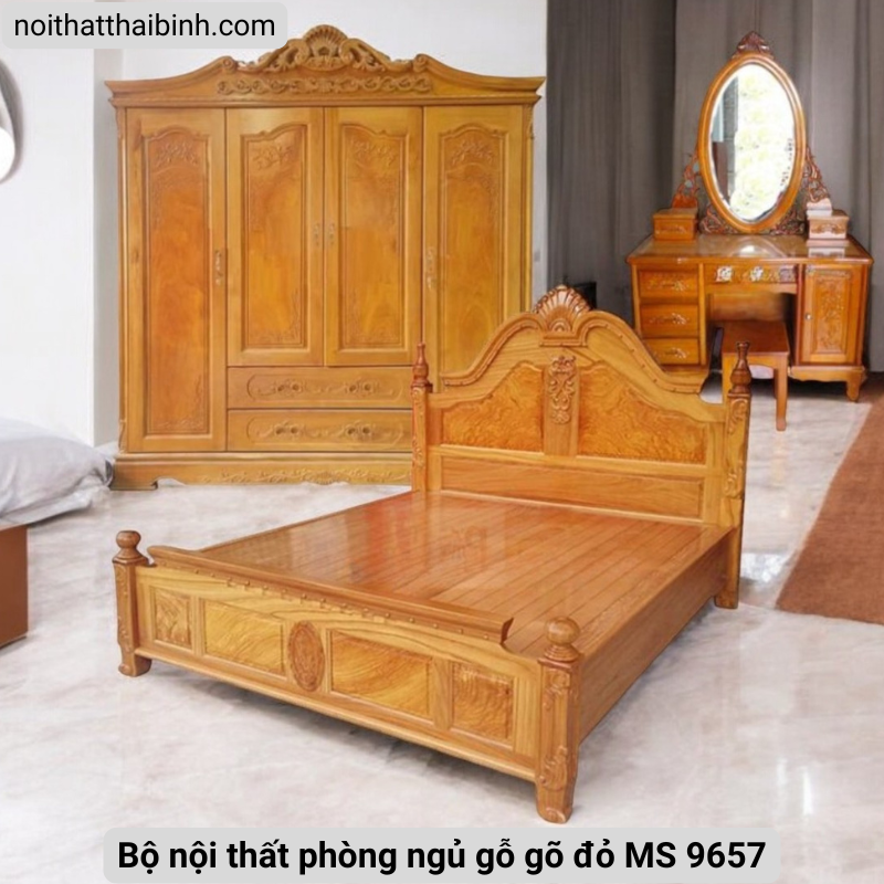 Bộ nội thất phòng ngủ gỗ gõ đỏ Bộ nội thất phòng ngủ gỗ gõ đỏ
