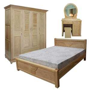 Bộ phòng ngủ gỗ sồi giá rẻ MS 9559