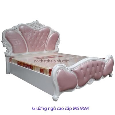 Giường ngủ cao cấp MS 9691 Giá 1m8 = 14.500.000 đ - Khuyến mãi tặng nệm AMERICAN
