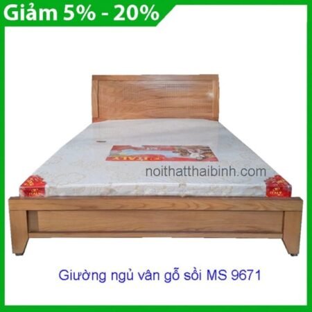 Giường ngủ vân gỗ sồi MS 9671 Giá 1m6 = 5.500.000 giảm còn 4.500.000