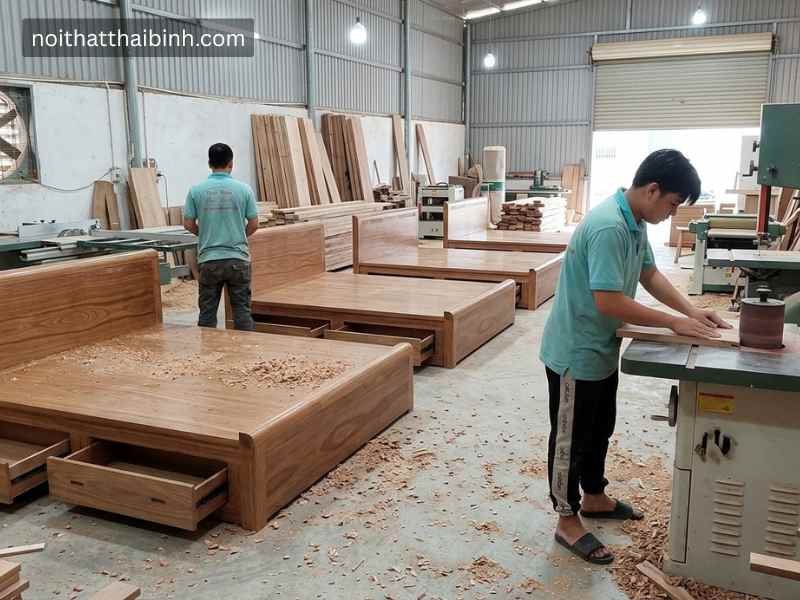 Nội thất phòng ngủ đẹp hiện đại sang trọng tại xưởng mộc mội thất Thái Bình