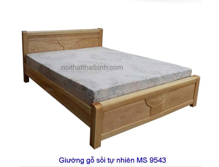 Giường ngủ gỗ sồi tự nhiên giá rẻ