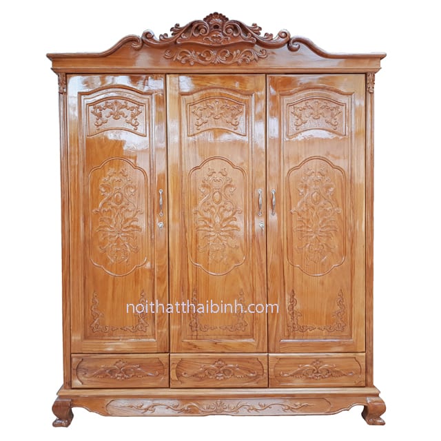 Tủ quần áo bằng gỗ gõ đỏ