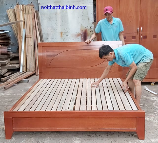 Giường ngủ gỗ công nghiệp mẫu hiện đại giá rẻ 