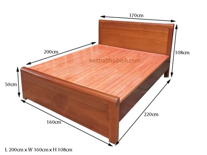 Kích thước giường gỗ tự nhiên cao cấp