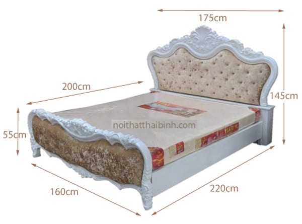 Kích thước mẫu giường ngủ gỗ công nghiệp