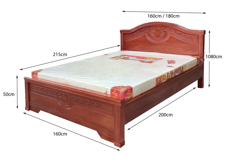 Kích thước giường ngủ gỗ tự nhiên cao cấp